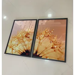 "Dente de leão tons terra" Conjunto de quadros decorativos