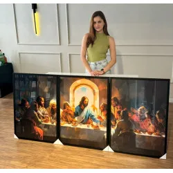 "Santa Ceia pintura" Conjunto de quadros decorativos