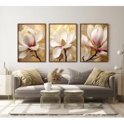 "Trio floral dourado"...