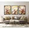 "Trio floral dourado" Conjunto de quadros decorativos
