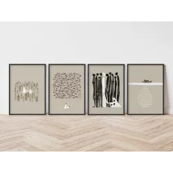 "Milagres de Jesus - 4 peças" Conjunto de quadros decorativos