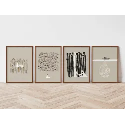 "Milagres de Jesus - 4 peças" Conjunto de quadros decorativos