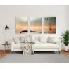 "Trio dente de leão com gotas de orvalho" Conjunto de quadros decorativos