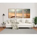"Trio dente de leão com gotas de orvalho" Conjunto de quadros decorativos