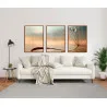 "Trio dente de leão com gotas de orvalho" Conjunto de quadros decorativos