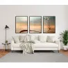 "Trio dente de leão com gotas de orvalho" Conjunto de quadros decorativos