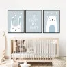"Trio infantil menino" Conjunto de quadros decorativos