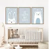 "Trio infantil menino" Conjunto de quadros decorativos