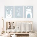"Trio infantil menino" Conjunto de quadros decorativos