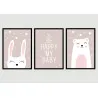 "Trio infantil menina" Conjunto de quadros decorativos
