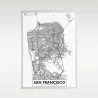 "Mapa San Francisco" Quadro de decoração