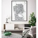 "Mapa San Francisco" Quadro de decoração