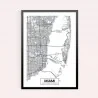 "Mapa Miami" Quadro de decoração
