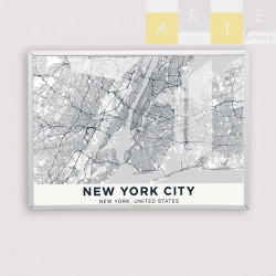"Mapa Nova Iorque II" Quadro de decoração