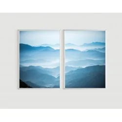"Montanhas azuis" Conjunto de quadros decorativos