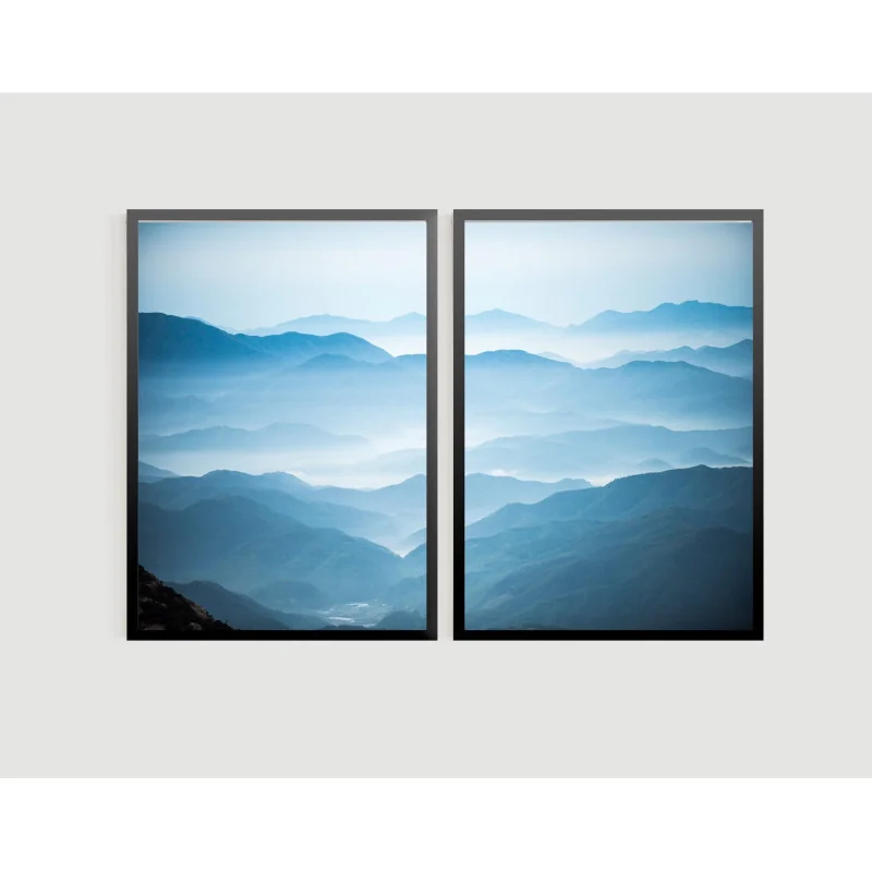 "Montanhas azuis" Conjunto de quadros decorativos