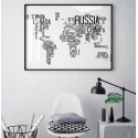"Mapa com nome dos países" Quadro de decoração