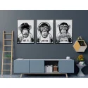 "Macacos sábios" Conjunto de quadros decorativos