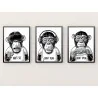 "Macacos sábios" Conjunto de quadros decorativos