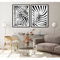 "Folhagens nórdico Preto" Conjunto de quadros decorativos