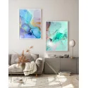 "Mármore liquido Colorido" Conjunto de quadros decorativos