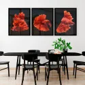 "Trio luxo peixes" Conjunto de quadros decorativos