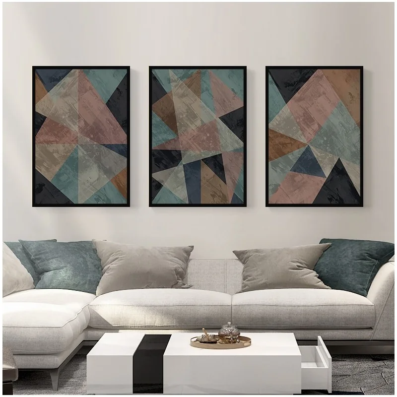 "Trio Geométrico" Conjunto de quadros decorativos
