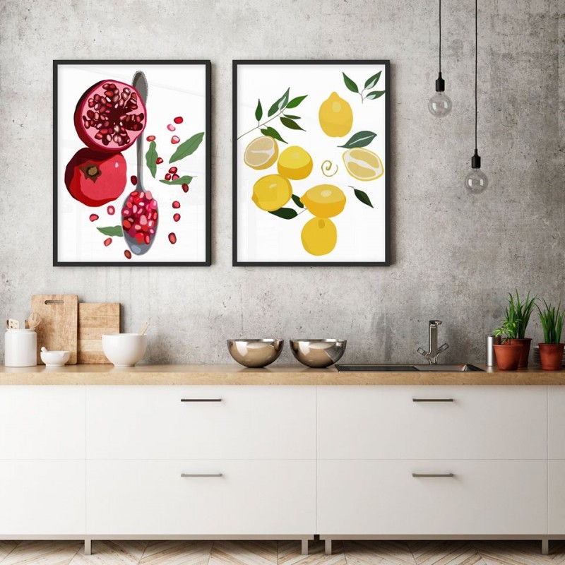 "Frutas" Conjunto de quadros decorativos