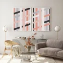 "Listras Coloridas II" Conjunto de quadros decorativos