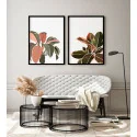 "Dupla Folhagens Coloridas" Conjunto de quadros decorativos