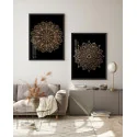 "Dupla Mandalas Preto" Conjunto de quadros decorativos
