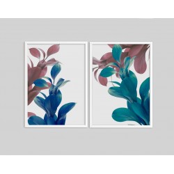 "Folhas coloridas" Conjunto de quadros decorativos
