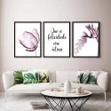 "Que a felicidade vire rotina" Conjunto de quadros decorativos