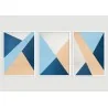 "Trio Azul abstrato" Conjunto de quadros decorativos