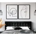 "Love arte linear" Conjunto de quadros decorativos
