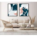 "Dupla floral luxo" Conjunto de quadros decorativos