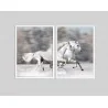 "Cavalos correndo" Conjunto de quadros decorativos