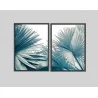 "Folhas de Palmeira - Azul" Conjunto de quadros decorativos