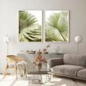"Folhas de Palmeira - Verde" Conjunto de quadros decorativos