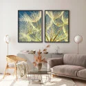 "Dupla dente de leão Azul" Conjunto de quadros decorativos