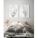 "Mãos Casal Minimalista" Conjunto de quadros decorativos