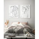 "Dupla moça de coque II" Conjunto de quadros decorativos