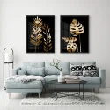 "Folhagens de ouro em Preto" Conjunto de quadros decorativos