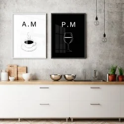 "Am/pm" Conjunto de quadros decorativos