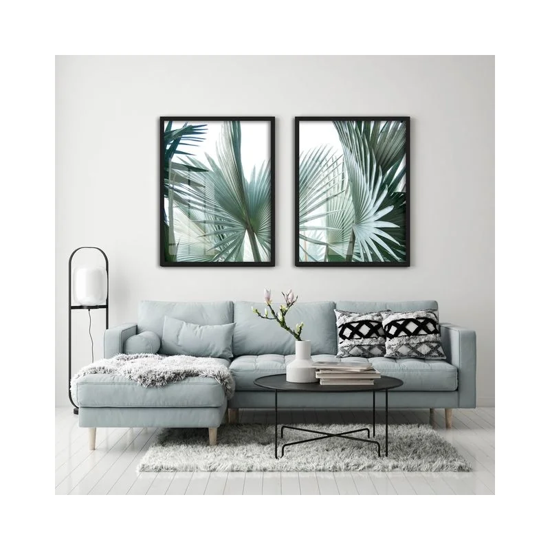 "Palmeira natural" Conjunto de quadros decorativos
