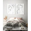 "Linha contínua mulher" Conjunto de quadros decorativos