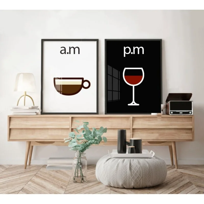 "Am/pm II" Conjunto de quadros decorativos