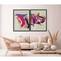 "Elefante perfil pintura colorida" Conjunto de quadros decorativos