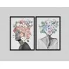 "Mulheres de flor" Conjunto de quadros decorativos