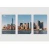 "Trio Manhattan - paisagens urbanas II" Conjunto de quadros decorativos
